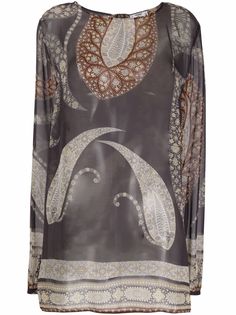 Valentino Pre-Owned прозрачная блузка 1980-х годов с цветочным принтом