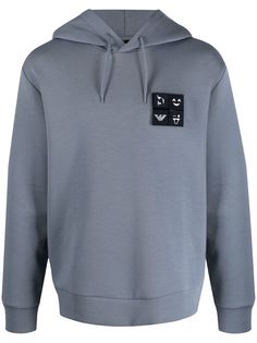 Emporio Armani худи с кулиской и нашивкой Emoji