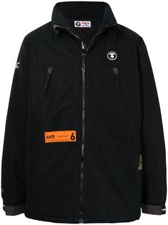 AAPE BY *A BATHING APE® куртка на молнии с нашивкой-логотипом