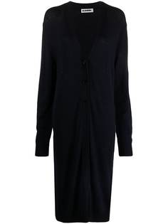 Jil Sander длинный кардиган с V-образным вырезом