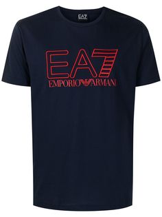 Ea7 Emporio Armani футболка с вышитым логотипом