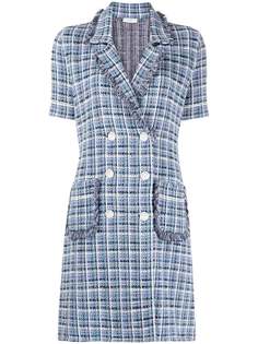 Sandro Paris двубортное твидовое платье в клетку