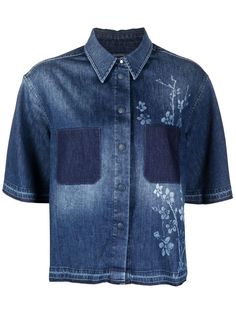 Jacob Cohen джинсовая рубашка с цветочным принтом