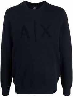 Armani Exchange свитер с круглым вырезом и логотипом
