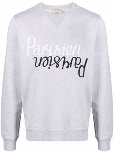 Maison Kitsuné толстовка в рубчик с вышивкой