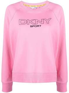 DKNY толстовка с отделкой в рубчик и логотипом