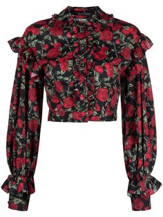 Rokh укороченная блузка с принтом