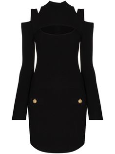 Balmain платье мини с длинными рукавами
