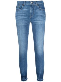 7 For All Mankind укороченные джинсы скинни средней посадки