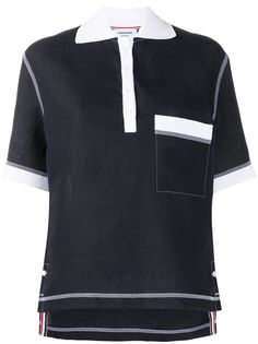 Thom Browne рубашка поло с контрастной строчкой