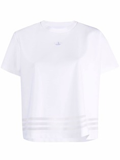 adidas футболка с вышитым логотипом и полосками