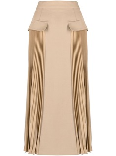 RED Valentino юбка прямого кроя с плиссированными вставками