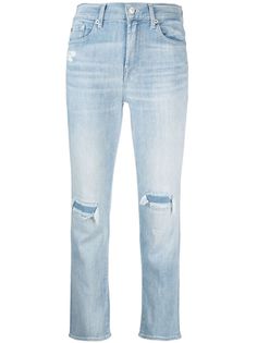 7 For All Mankind джинсы The Straight с эффектом потертости