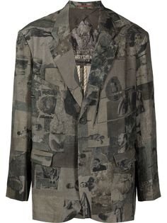 Ziggy Chen пиджак с графичным принтом