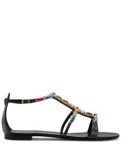 Giuseppe Zanotti сандалии Elba с кристаллами
