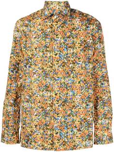 Kiton рубашка с цветочным принтом