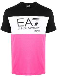 Ea7 Emporio Armani футболка в стиле колор-блок с логотипом