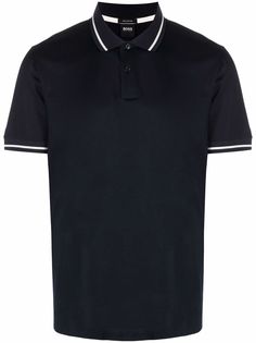 BOSS рубашка поло с отделкой в полоску