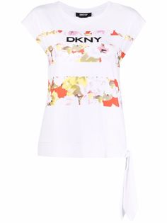 DKNY топ с цветочным принтом и логотипом