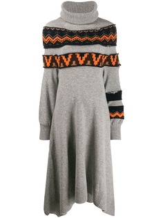 Sacai платье-свитер с принтом