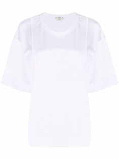 Fendi футболка с сетчатой вставкой