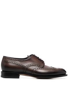Santoni туфли дерби с тиснением