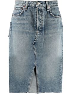 Rag & Bone джинсовая юбка с разрезом