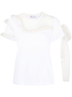 RED Valentino футболка с короткими рукавами и вставкой из тюля