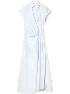 Carolina Herrera платье-рубашка в полоску с короткими рукавами