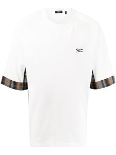 FIVE CM футболка со вставками в клетку тартан