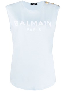 Balmain топ без рукавов с логотипом