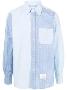 Thom Browne клетчатая рубашка со вставками