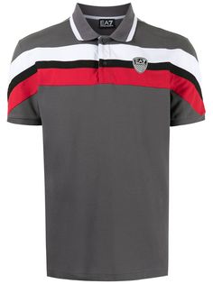 Ea7 Emporio Armani рубашка поло с отделкой в полоску