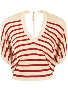 Jean Paul Gaultier Pre-Owned блузка в полоску с открытой спиной