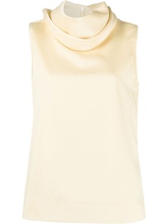Jil Sander атласная блузка с воротником хомутом