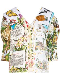 Chopova Lowena блузка с пышными рукавами и цветочным принтом