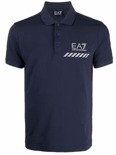 Ea7 Emporio Armani рубашка поло в полоску с логотипом