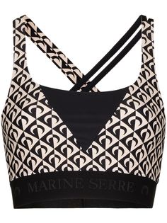 Marine Serre спортивный бюстгальтер с принтом Moon Lozenge