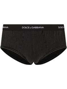 Dolce & Gabbana трусы-брифы в полоску с логотипом на поясе