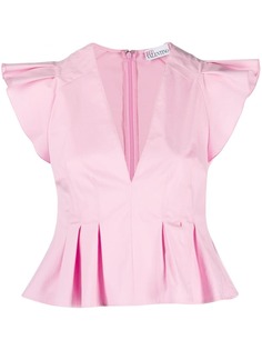 RED Valentino блузка с V-образным вырезом и оборками