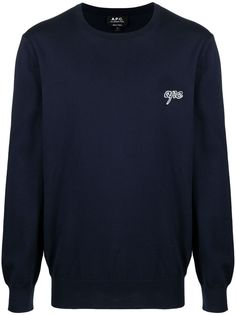 A.P.C. джемпер с круглым вырезом и логотипом