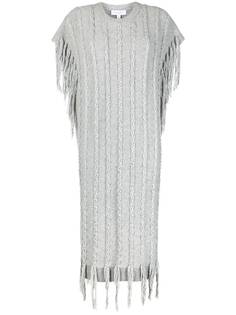 Michael Michael Kors трикотажное платье миди с бахромой