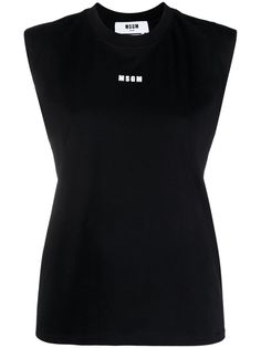 MSGM топ с круглым вырезом и логотипом