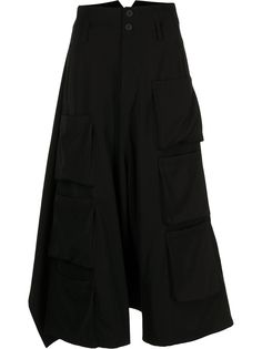 Yohji Yamamoto брюки с карманами и драпировкой