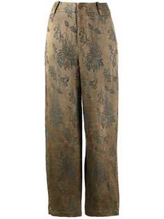 Uma Wang широкие брюки с цветочным принтом