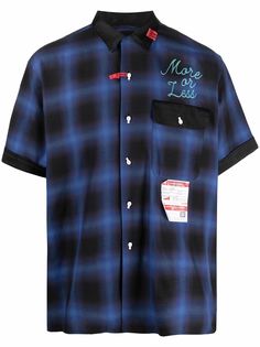 Maison Mihara Yasuhiro клетчатая рубашка с надписью