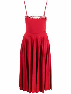 RED Valentino плиссированное платье с вырезами