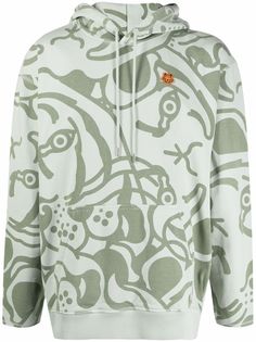 Kenzo худи с кулиской и абстрактным узором