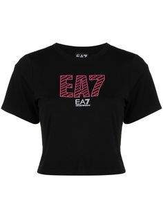 Ea7 Emporio Armani укороченная футболка с логотипом