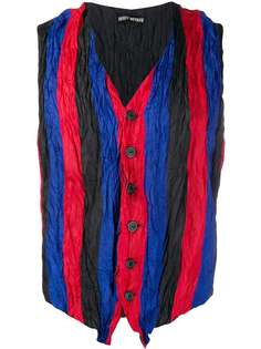 Issey Miyake Pre-Owned жилет в полоску с мятым эффектом